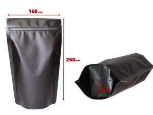 punga stand-up din plastic neagra ziplock 160mm x 260mm + 1x45